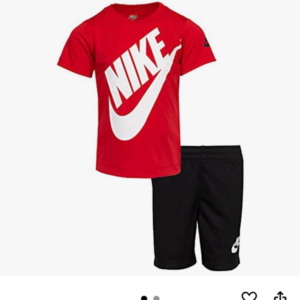 Nike Red Tee and Black Shorts Combo